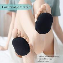 1/10 Pairs Multi-Color Invisible Half-Palm Socks, Pure Cotton Breathable Front Palm Pads, Silicone Non-Slip Bottom, No Pressure On Feet, Women's High Heel Half-Size Pads, Front Foot Protection Pads, Anti-Friction Half Socks, Suitable For Shoes, Sandals, High Heels - Half-length Support Footrest - View 6