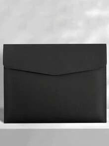 1pc A4 Business Leather Document Bag, Corporate Storage Office Meeting Material Bag, Waterproof Handheld File Folder - Document Folder - View 6