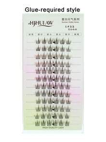 72 Styles Natural Segmented False Eyelashes, Suitable For Beginners, Reusable, Single Cluster Lash Set, DIY Makeup Requires Glue - Black - View 10