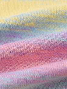 Girls' Cute Gradient Color Ruffle Knit Pullover Sweater, Suitable For Vacation, Daily Wear, Spring, Autumn, Winter - Pink - View 8