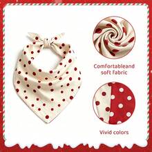 Khăn bandana cho thú cưng hình tam giác, yếm cho chó, khăn cổ cho mèo, màu đỏ chấm bi, họa tiết sóng retro, phụ kiện Giáng Sinh cho thú cưng, trang trí tiệc lễ hội, có thể điều chỉnh, cho chó mèo cỡ nhỏ và trung bình - Nhiều màu - Xem 6