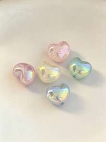 10/20pcs Acrylic Glitter Heart Beads 22mm For DIY Handmade Keychain Phone Chain Pendant Decoration - Fine Glitter Heart - View 3