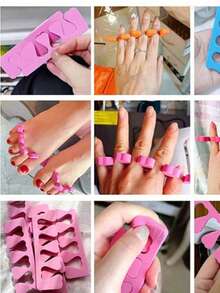 2pcs Sponge Toe Separators Nail Art Tools, Premium Nail Painting And Polishing Tool Set, Soft High-Density Sponge, Suitable For Nail Polishing, Nail Salon, Home Use, Makeup Storage, Room Decor - Multicolor - View 2