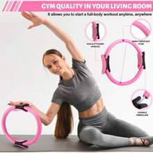 Set Yoga & Pilates 3-in-1, Cincin Pilates Ajaib, Bola Kebugaran Mini Lembut, Pita Resistensi Pinggul, Cocok untuk Latihan Kaki, Pinggul, dan Otot Inti di Rumah - A - View 3