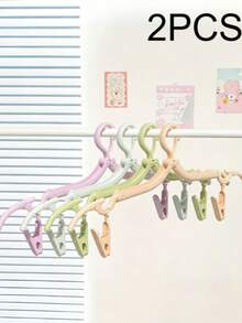 1/2pcs Multi-Functional Folding Drying Rack, For Drying Socks, Underwear, Towels, Windproof Folding Clothes Hanger, Compact And Convenient - Random Color Sent - View 11