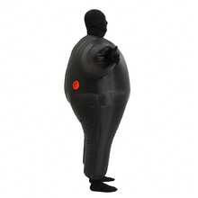 Halloween Christmas Party White Silicone Inflatable Costume, Unisex Inflatable Costume, Holiday Personalized Outfit Inflatable Costume, Blower Included, Battery Not Included - Black - View 3