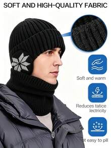 1pc Unisex Folded Brim Winter Knit Hat, Elastic Ear Protection Knit Hat, Thick Warm Winter Hat, Outdoor Cycling Skiing Ear Protection Cold-Proof Hat - Multicolor - View 11