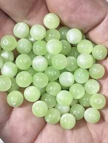 50pcs 8mm Faux Cat Eye Resin Round Beads, Straight Hole Loose Beads, DIY Handmade Jewelry Making Accessories, Suitable For Bracelets, Necklaces, Tassels, Hair Clips - Conventional - View 10