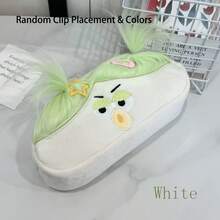 Funny Ugly Cute Plush Pencil Case - INS Style Large Capacity Stationery Storage Bag, Girly Student Pencil Box, Cute Embroidered Makeup Bag, Desktop Organizer - Hair Clip Position And Color Random - Single Piece - View 3