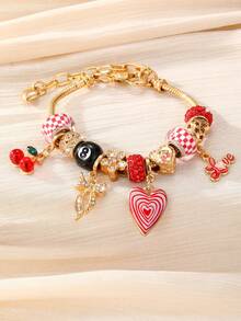 NAIZHU 1/3 pcs Gelang Liontin Pita Daisy Hati Multi-Elemen Gaya Eropa & Amerika Cocok untuk Wanita Pemakaian Sehari-hari dan Kencan - MultiWarna - View 6