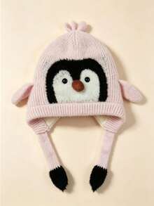 [Click To Sound] Penguin Hat Casual Round Top Style Winter Spring Ear Protection Essential Suitable For Parents And Children - Multicolor - View 8