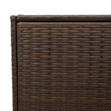 vidaXL Patio Storage Box Poly Rattan Brown - Brown/50" X 21.7" X 22"/23.4" - View 9