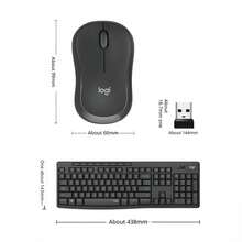 Logitech MK295 Black Wireless Keyboard And Mouse Combo, Silent Office Keyboard Set, Mouse And Keyboard For Laptop, Personal Computer, Desktop, Full-Size 104-Key Membrane Keyboard - View 7