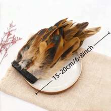 1M 15-20cm/6-8英吋嘉年華人造公雞羽毛飾邊，縫製衣物裝飾DIY羽毛手工藝品，頭飾、返校季羽毛派對婚禮手工配件 - 彩色 - 查看 3