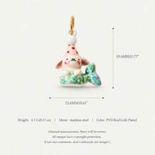 1pc Cute Mixed Pendant, Exquisite Cartoon Style, 18kpvd Gold Plated 316 Stainless Steel Material, Waterproof And Fade-Resistant, Suitable For DIY Creative Necklace, Bracelet, Earrings, Bag Chain, Keychain, Waterproof And Sweat-Resistant, Suitable For Daily Casual Wear - Multicolor - View 9