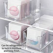 1pc Transparent Drawer Storage Box, Suitable For Storing Cosmetics, Perfumes, Belts, Bookshelf Dividers, Closet Storage Accessories, For Home Decoration, Suitable For Both Men And Women, Belt, Bra, Tank Top, Tie, Wallet Storage Box - Multicolor - View 6