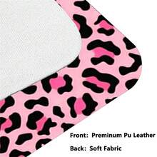 1pc Retro Bright Pink Leopard Print Extended PU Leather Large Desk Mat, 2D Printed Washable Non-Slip Rectangular Keyboard Leather Mouse Pad, Aesthetic Halloween Animal Mat For Home Office School Gamers - View 7