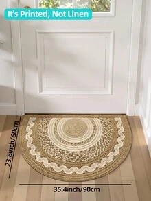 1件裝 3D波希米亞半圓形歡迎地墊 戶外地毯 走道長條地毯 區域地毯 TPR底背防滑地板墊，適用浴室、室內、走廊、臥室、客廳、床邊，可機洗易清潔玄關地墊 秋季家居裝飾 - 彩色 - 查看 14