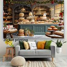 2D Plane, Packed In One Piece, Suitable For Christmas, Baking Kitchen, Pastry Table And Other Scenes. Banner Background Of Halloween And Christmas Decoration, Home Decoration, Party Layout And Activity Background. - 1 - View 6