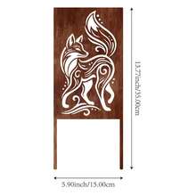 1pc Vintage Distressed Iron Fox Garden Stake, Animal Yard Decor Sign, Outdoor Lawn Gardening Ornament - A - View 11