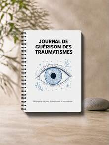 1 PC Jurnal Pemulihan PTSD Versi Prancis, Jurnal Terpandu Penyembuhan Trauma untuk Terapi dan Kesehatan Mental, Buku Harian Refleksi Perawatan Diri Mindfulness untuk Kecemasan, Pereda Stres, Kesejahteraan Emosional, Alat Perencana - A5 - View 3