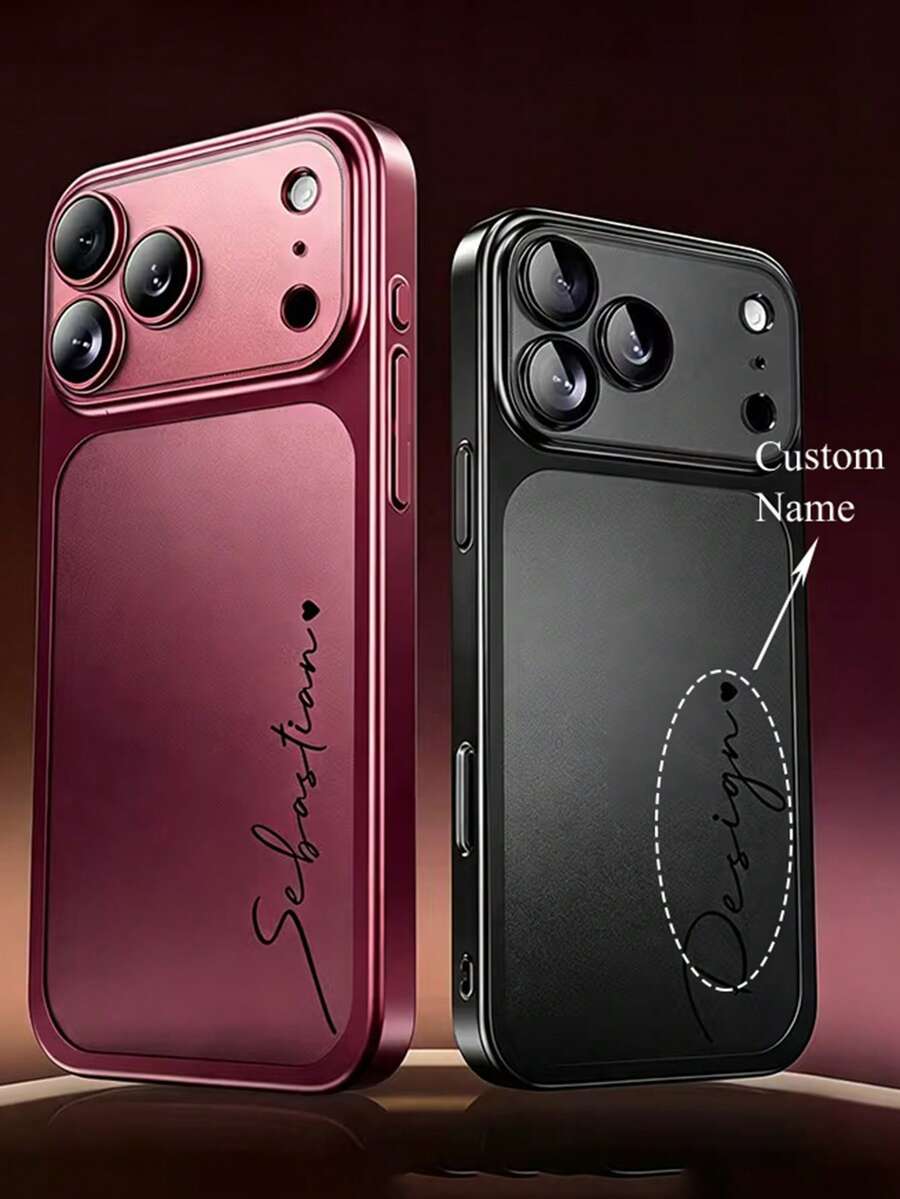 قطعة واحدة بطانية هاتف مخصص شخصي DIY بالاسم جديد مطفي مصنفر عالي الجودة متوافق مع iPhone 18 Pro Max و 18 Pro و 17 Pro Max و 17 Pro حماية الكاميرا مقاوم للصدمات بطانية خلفي - عنابي اللون - مشاهدة 1