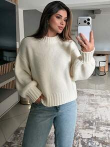 Vuslat Sweater Pullover Wanita Elegan Musim Gugur untuk Sehari-hari, Pesta, dan Halloween - Putih - View 9