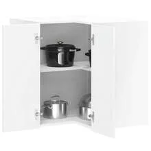 vidaXL Lucca Armario de pared de cocina de esquina blanco brillante - Blanco - Ver 1