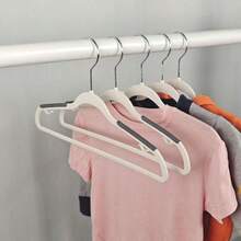 10pcs Wide‑Shoulder Thick Non-Slip Traceless Clothes Hangers, Wet & Dry Dual‑Use Non‑Slip Hangers, 360° Swivel Hook, Space‑Saving Closet - Multicolor - View 6