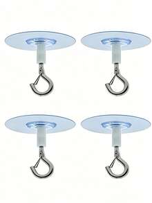 Heavy Duty Self-Adhesive Ceiling Hooks - PVC Drill-Free Hooks, Suitable For Hanging Balloons, Wind Chimes, Lights, Plants, Etc. - Multi-Functional Non-Damaging Wall Hooks, Suitable For Home And Commercial Use, Multi-Purpose | Adhesive Installation - Clear - View 8
