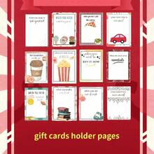 Merry Christmas Gift Card Book, 12 Themed Spiral-Bound Christmas Gift Card Holder, Christmas Theme, Durable Hardcover Xmas Gift Card Organizer Book, DIY Holiday Gift For Family Friend. - Christmas Gift Book - View 12