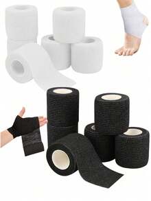 1 Set 5 Rolls Sports Elastic Bandage, Self-Adhesive Bandage, For Finger, Ankle, Wrist, Waist, Knee And Elbow Support, Suitable For Football, Basketball, Running, Fitness, Badminton, Tennis - Multicolor - View 11