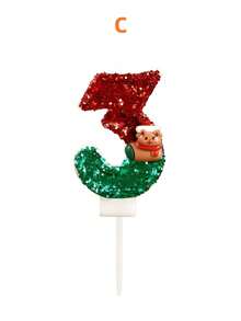 Christmas Theme Red & Green Reindeer Birthday Number Candles, Autumn Decor, Souvenirs, Camping, Kitchen, Christmas, Party Gifts, Kitchenware, Home Decor & Accessories, Party Supplies & Setup - View 6