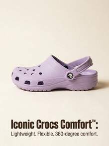 Crocs CLASSIC CLOG Women's Clogs Waterproof Slip-On Anti-Slip Beach Casual Daily 10001-530 - Lavender - View 2