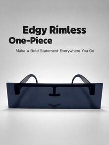 Plus Size Rectangular Party Mirror With Glasses Strap - Black - View 7