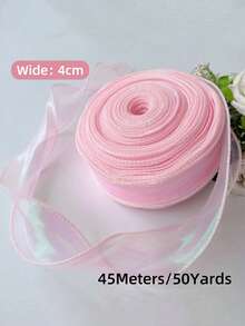 10/50 Yards Clear Chiffon Ribbon, Organza Ribbon, For Gift Wrapping, Decoration, Christmas, Wedding, Birthday Party, Bouquets, Wreaths, Sewing Supplies - Multicolor - View 38