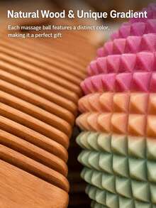 Wooden Labor Comb & Colorful Acupoint Massage Ball Set, Unique Color On Every Ball, Labor Bag Essential For Pregnant Women, Sensory Accessory, Great Gift For Expecting Moms - Multicolor - View 6