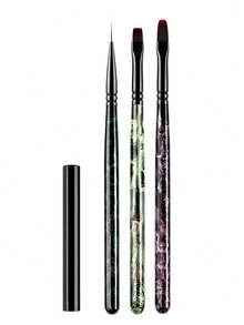 JOCNAIL 10pcs Gothic Halloween Nail Art Brush Set, Professional Acrylic Extension & Builder Gel Painting Liner Pen Kit, Halloween DIY Nail Design Tools For Beginners - Multicolor - View 11