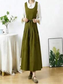 Spring/Summer Lightweight Reversible Apron, Adjustable Waist, Soft With Pockets, Suitable For Gardening, Elegant And Light, Also Applicable For Kitchen, Bathroom, Home And Other Places - Multicolor - View 7