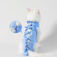 Cat Recovery Suit Adjustable Tie Closure Post Surgery Bodysuit Soft Pet Surgical Recovery Clothing For Cats Small Dogs - Multicolor - View 1