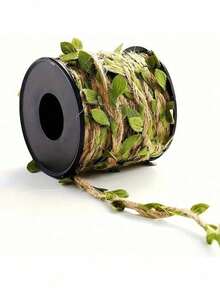 1 PC Hemp Rope – Heavy-Duty And Wear-Resistant Twine With Natural Green Leaf Patterns . Made Of Sturdy Jute Fiber And Designed With Eucalyptus Vines, It Delivers A Strong Cozy Atmosphere.Halloween Decor For Home,Fall Home Decor,Halloween Costumes - Multicolor - View 15