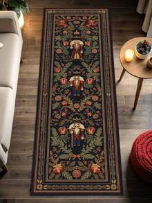 1 pieza Alfombra rectangular con soldado cascanueces y bola de Navidad, estilo navideño, alfombra decorativa de piso para Navidad, felpudo de entrada, felpudo de puerta, alfombra pequeña, felpudo de bienvenida, alfombra, alfombra de cocina, decoración del hogar, felpudo de puerta principal, alfombra de área, alfombra de área - Multicolor - Ver 2