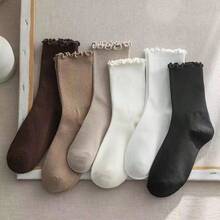 10 Pasang Kaos Kaki Wanita Warna Polos dengan Tepi Ruffle, Sederhana Modis Serbaguna Nyaman Lembut, Cocok untuk Pemakaian Sehari-hari, Desain Ruffle, Cocok untuk Musim Semi, Gugur, Dingin Tiga Musim, Cantik Menawan Lucu, Cocok sebagai Hadiah untuk Pelajar dan Teman - MultiWarna - View 2