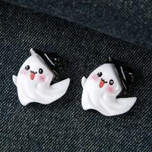 2pcs Cute Halloween Ghost Air Vent Clips, Cartoon Ghost Shaped Car Air Vent Clips, Simple Card Mount Design, Creates A Halloween Car Interior Decoration Accessories - Halloween Ghost Air Vent Decor Clip - View 5