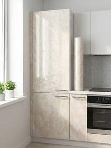 Marble Countertop Waterproof Self-Adhesive Wallpaper, Beige Marble Wallpaper, Self-Adhesive Countertop Sticker, Kitchen Countertop, Table And Cabinet, Entryway Decor, Home Decor, Wall Decor, Bathroom Decor - A - View 1