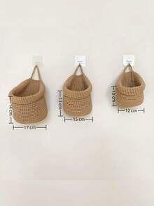 1pc Handmade Woven Hanging Storage Basket, Multi-Functional Wall-Mounted & Desktop Organizer Bin, Suitable For Kitchen Utensils, Fruits, Vegetables, Bathroom, Bedroom And Entryway, Space-Saving Pastoral Style Home Decor - Multicolor - View 8