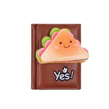 Kawaii 3D Toast Bread Decor Trifold SmallWallet, Nice Letter Embroidered Card Purse - Multicolor - View 10