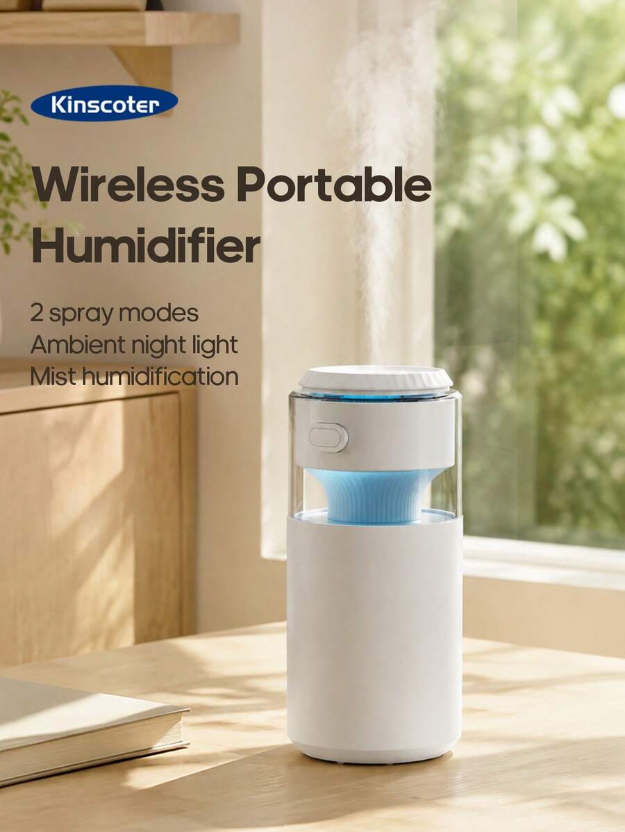 kinscoter 1PC Rechargeable 800mAh 270ml Air Humidifier Portable Humidifier With Atmosphere Night Lamp For Hotel Bedroom Office - Mist - View 1