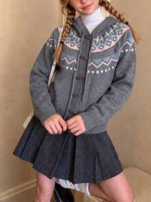 Women's Autumn/Winter Casual Vacation Hooded Knit Cardigan Jacket - Grey - View 3