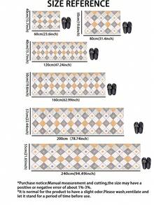1pc Geometric Rhombus Diatom Mud Kitchen Floor Mat, Rubber Non-Slip Bottom Oil-Resistant, 3.5mm Cuttable, Minimalist Ins Style, Kitchen Countertop Dining Table Multi-Scene Decorative Mat - Multicolor - View 6